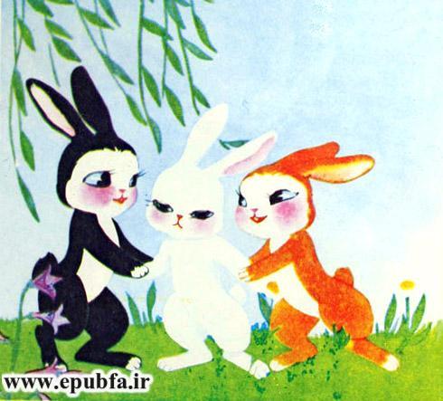 چهارخرگوش کوچولو به چیدن قارچ میروند-کتاب تصویری آموزش اتحاد و همکاری به کودکان-ایپابفا سایت قصه و داستان15